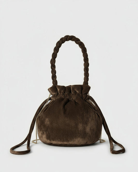 Beaded bucket Brown