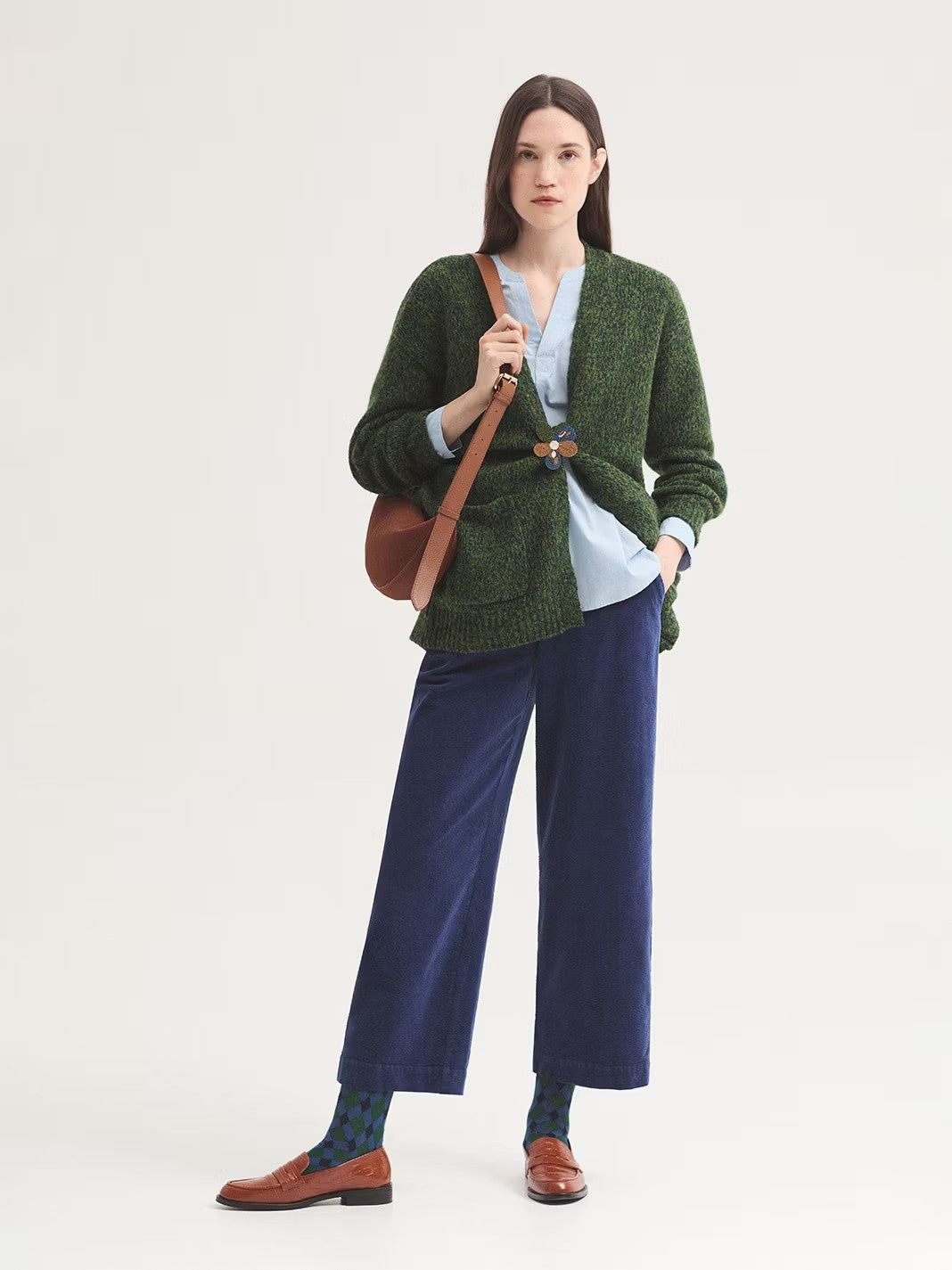 Open front cardigan Green