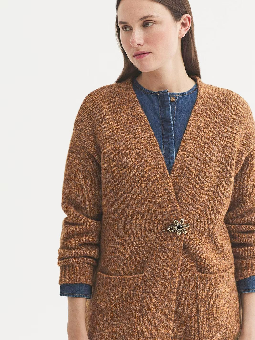 Open front cardigan Ochre