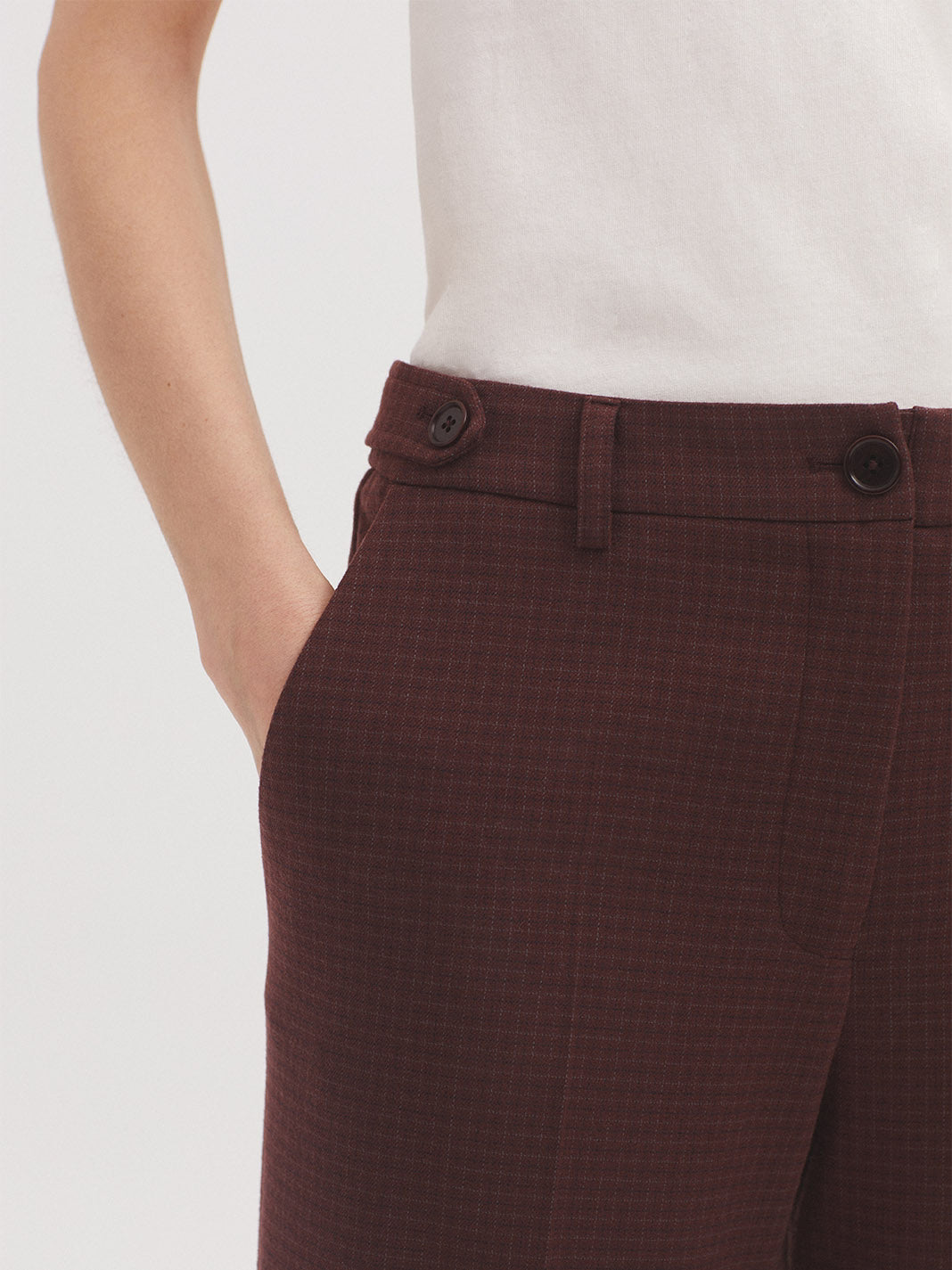 Window Check trousers chestnut