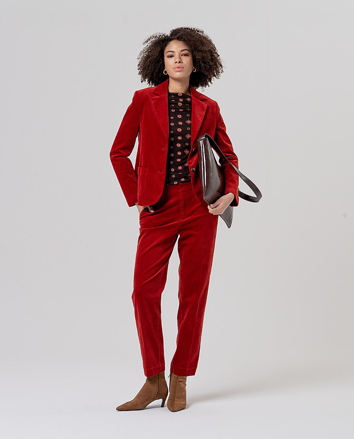 Chino corduroy trousers Red