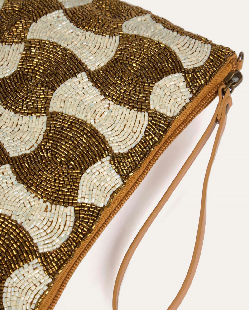 Beaded embroidered clutch Gold