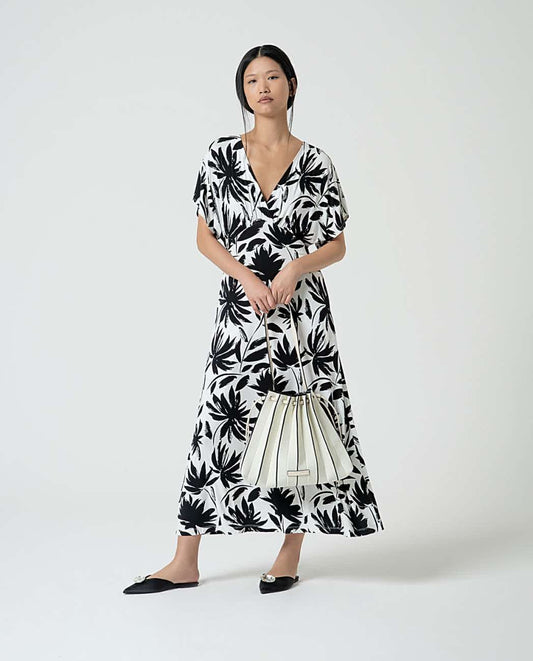 Long dress black and white