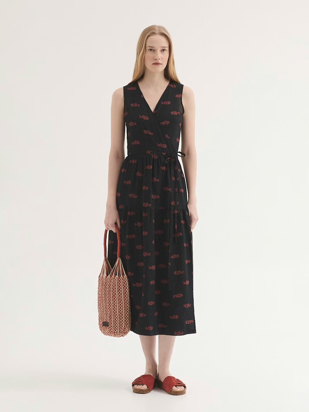Ithaca Fish print dress Black