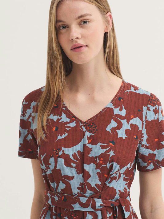 Penelope Flowers print dress Turquoise