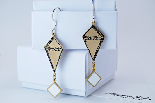 Earrings bronze White