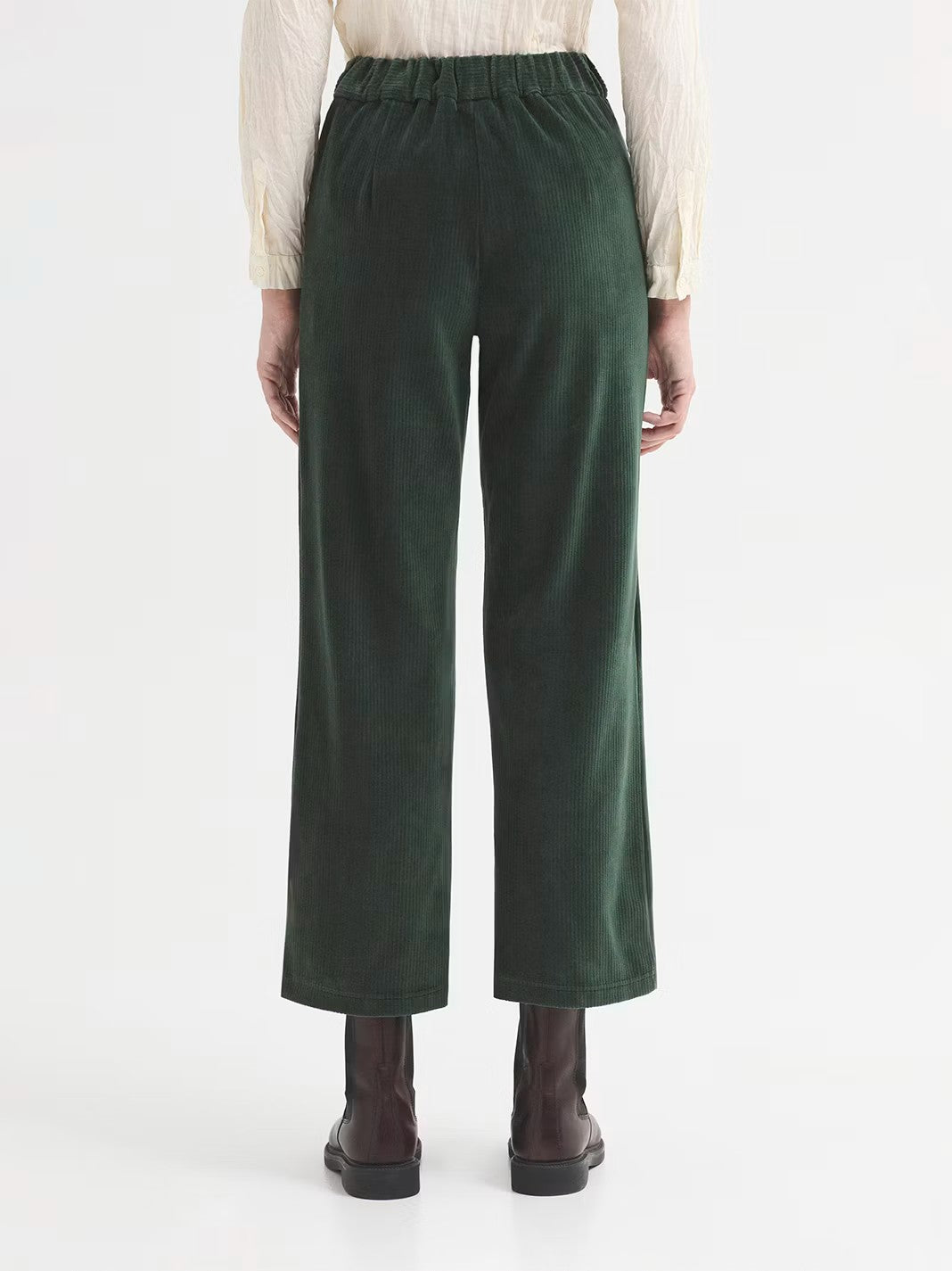 Elastic corduroy trousers Dark Green
