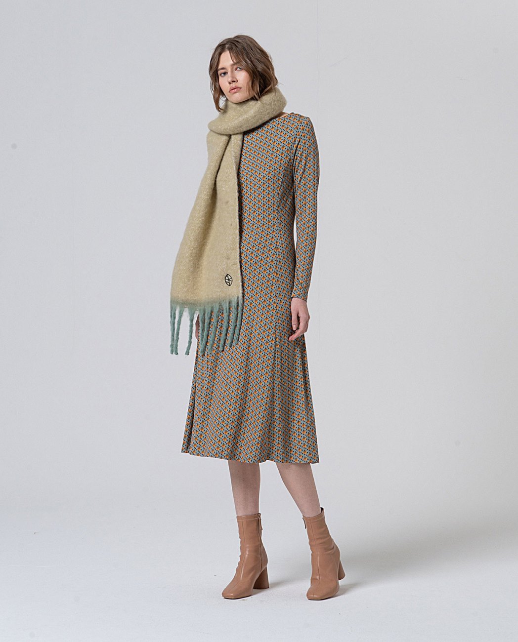 Printed elastic Soft Blue dress