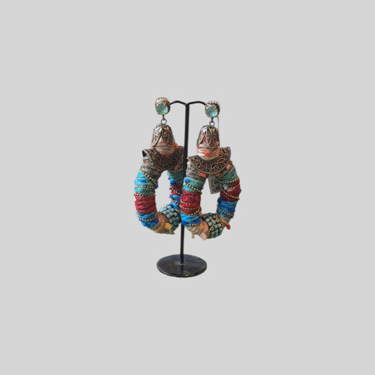 Earrings ethnic Blue
