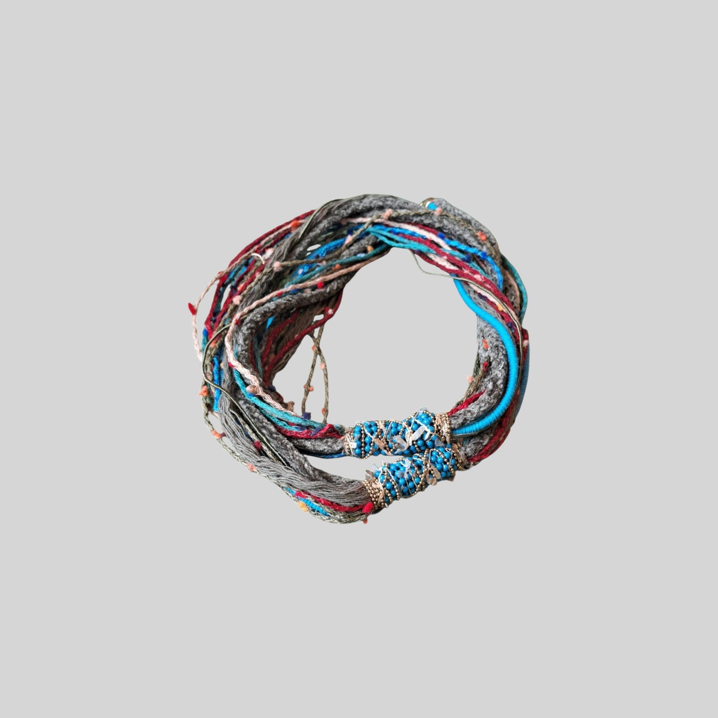 Necklace fabric long Red