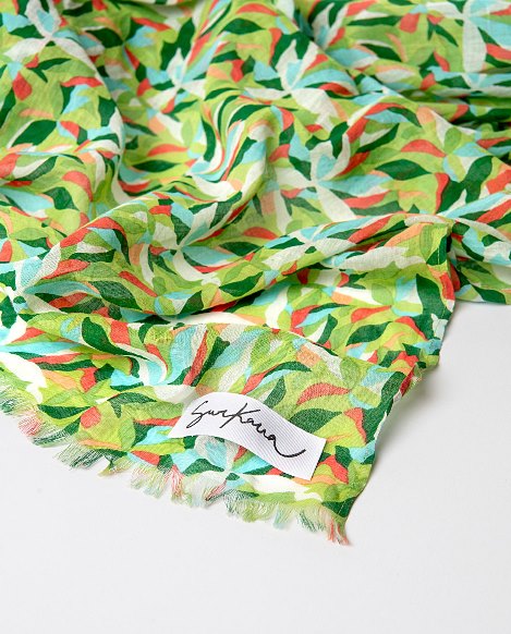 Floral scarf green