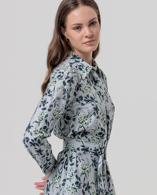 Shirt dress floral Grey