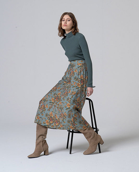 Flared midi skirt