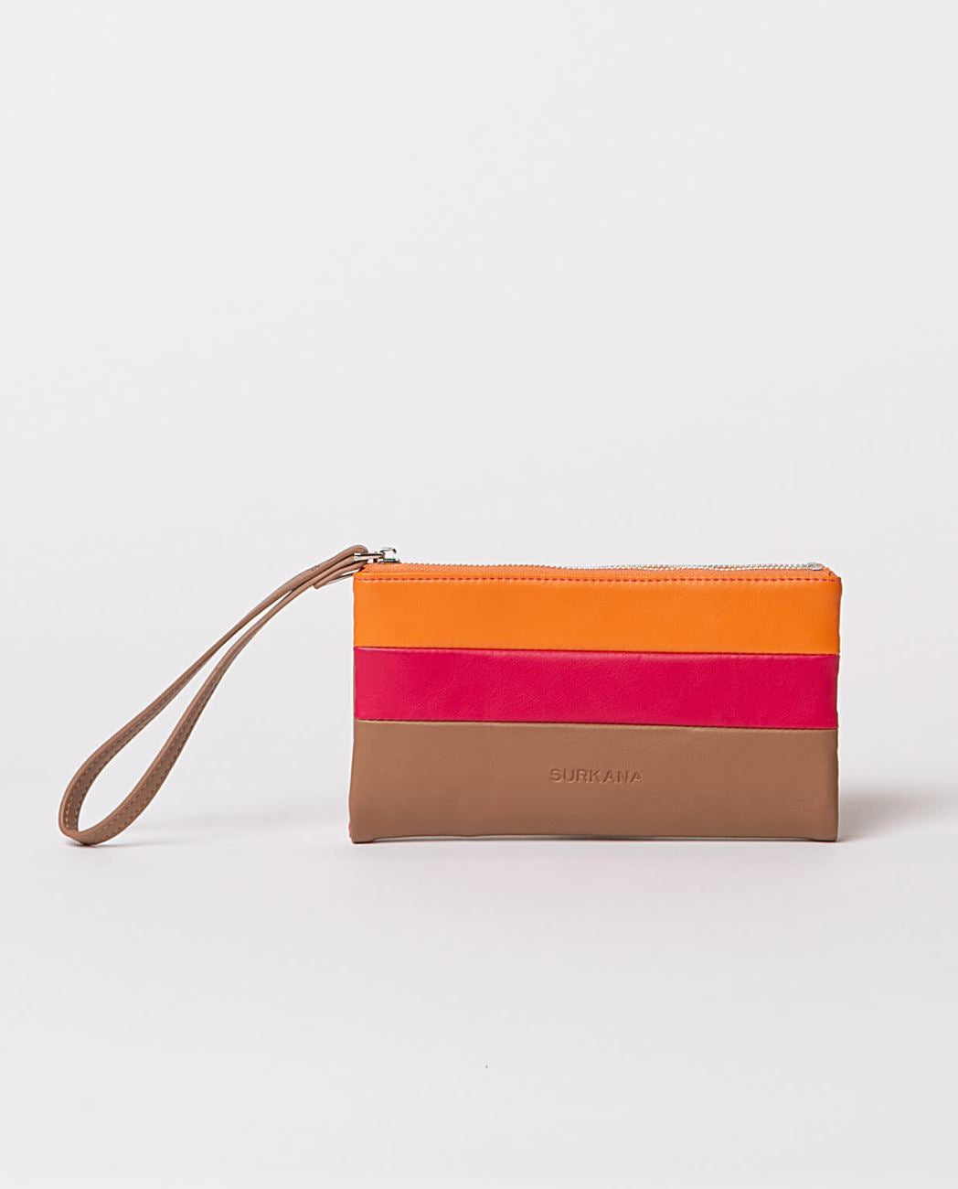 Tricolor wallet fuchia