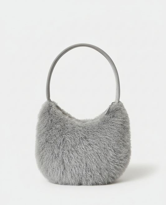 Fur shoulder bag Grey