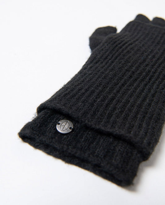 2-in-1 detachable gloves and mittens Black