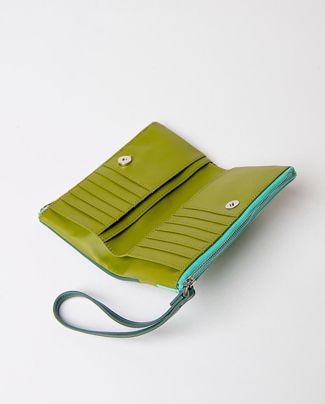 Tricolor wallet green