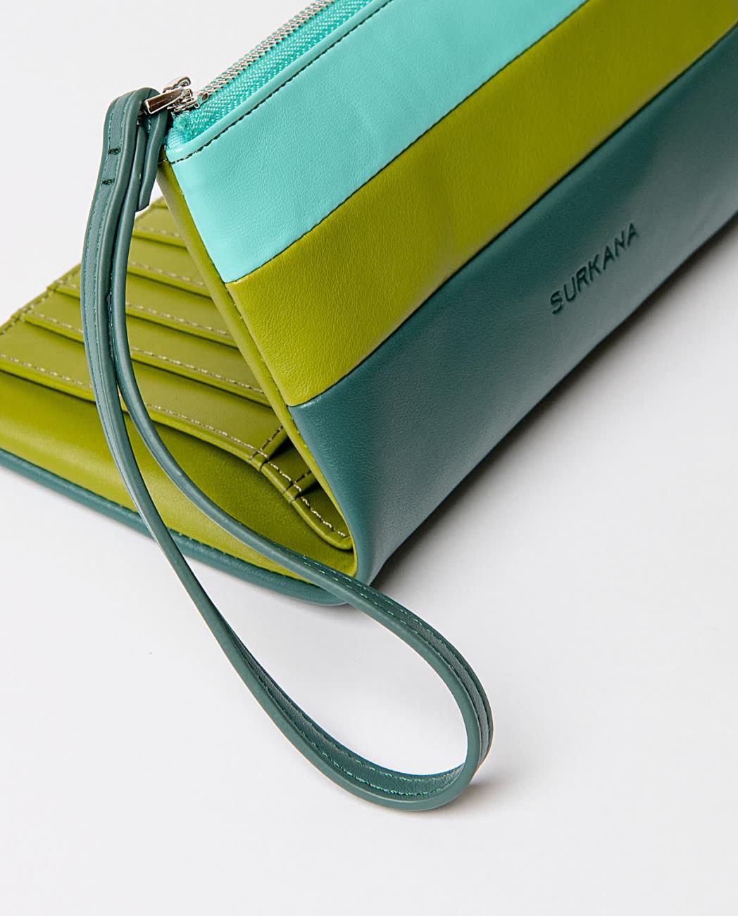Tricolor wallet green