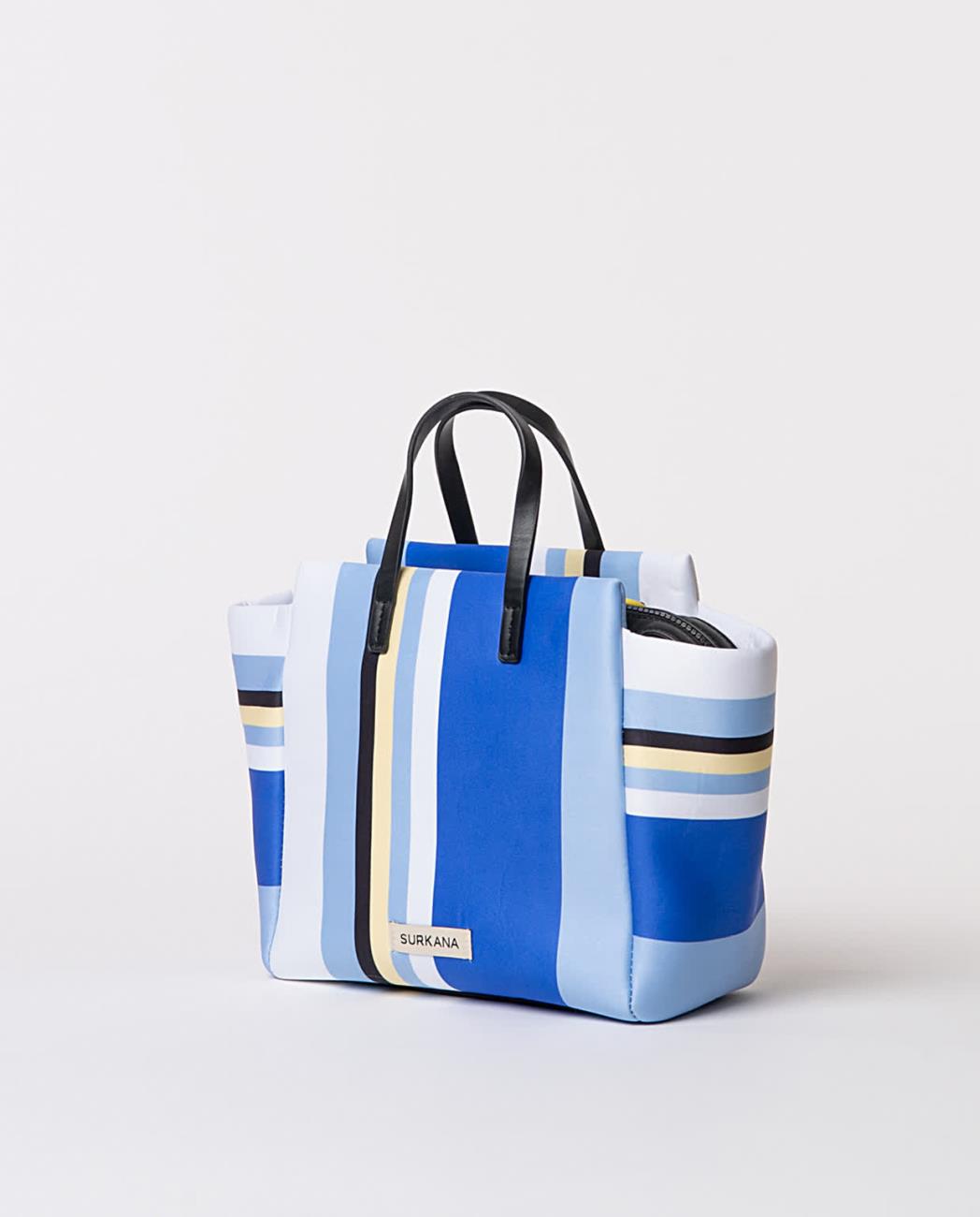 Printed handbag blue