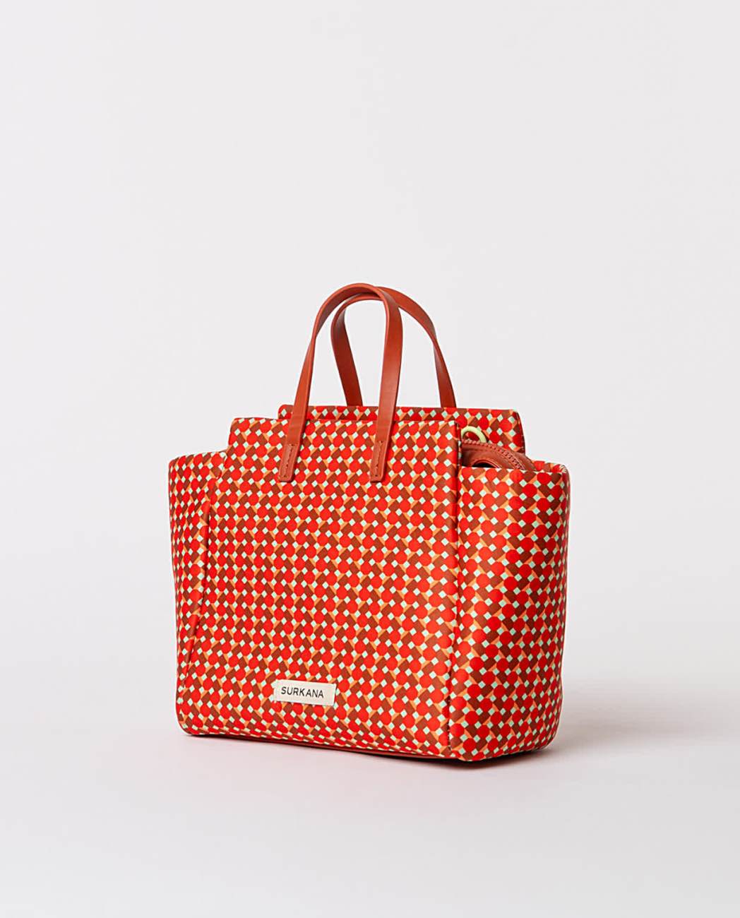 Printed handbag red