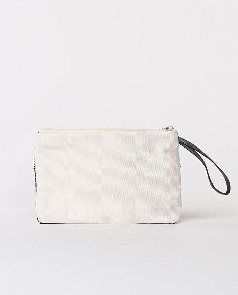 Handbag embroidered ecru