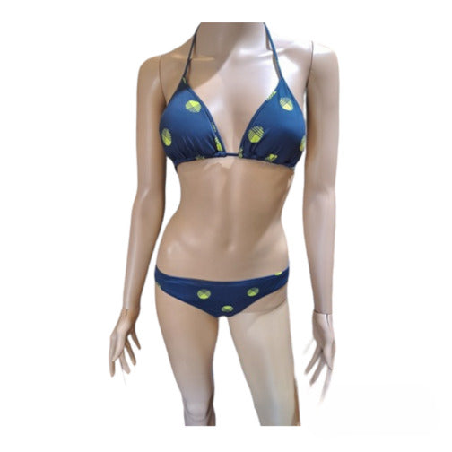 Hatching dots print bikini set