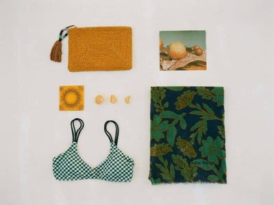 Checks print bikini set