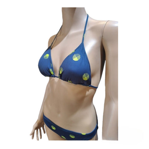Hatching dots print bikini set