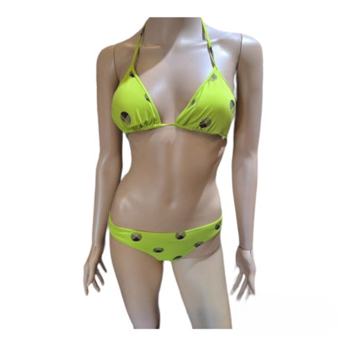 Hatching dots print bikini set