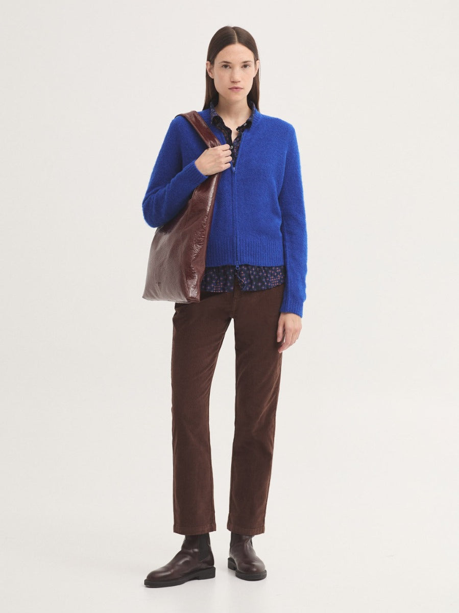 Zipped bouclé wool jacket