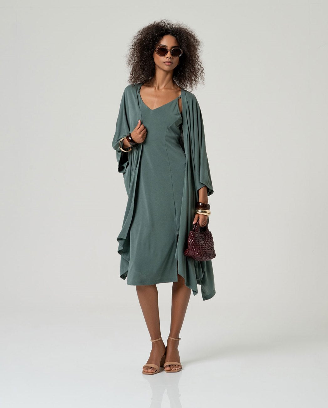 Long kimono Smoke Green