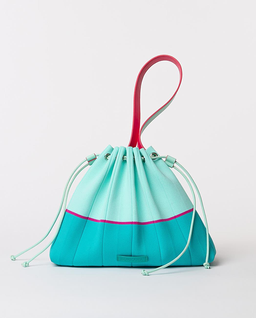 Knitted bag turquoise