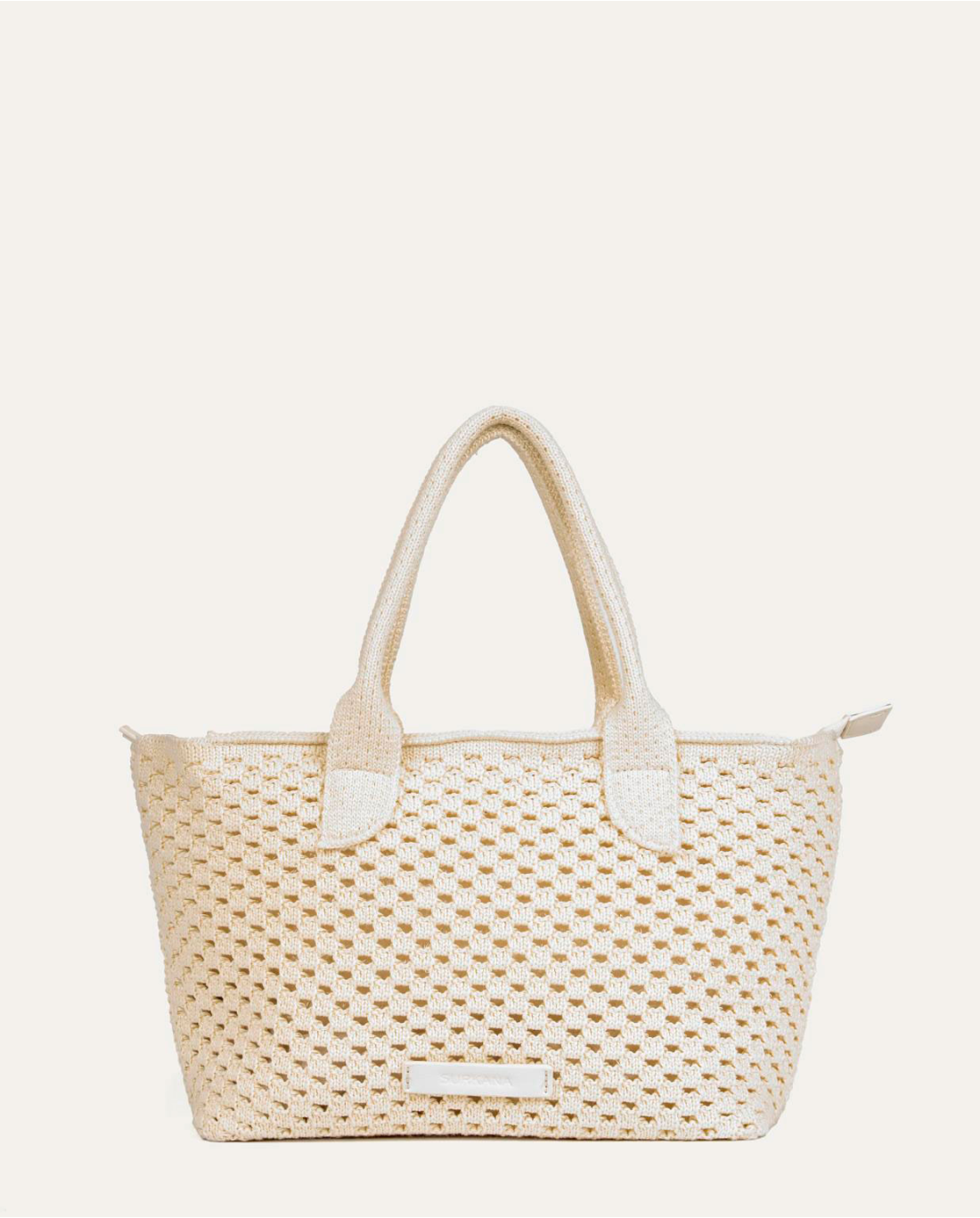 Knit shopper bag Ecru