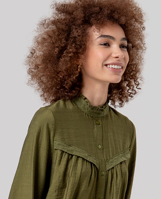 Lace shirt Khaki