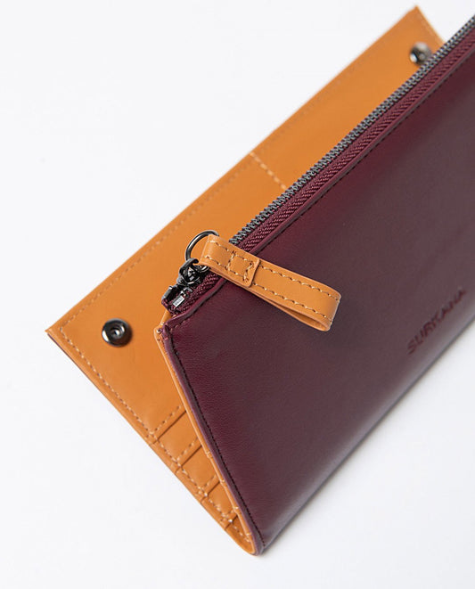 Large bi-color wallet Bordeaux