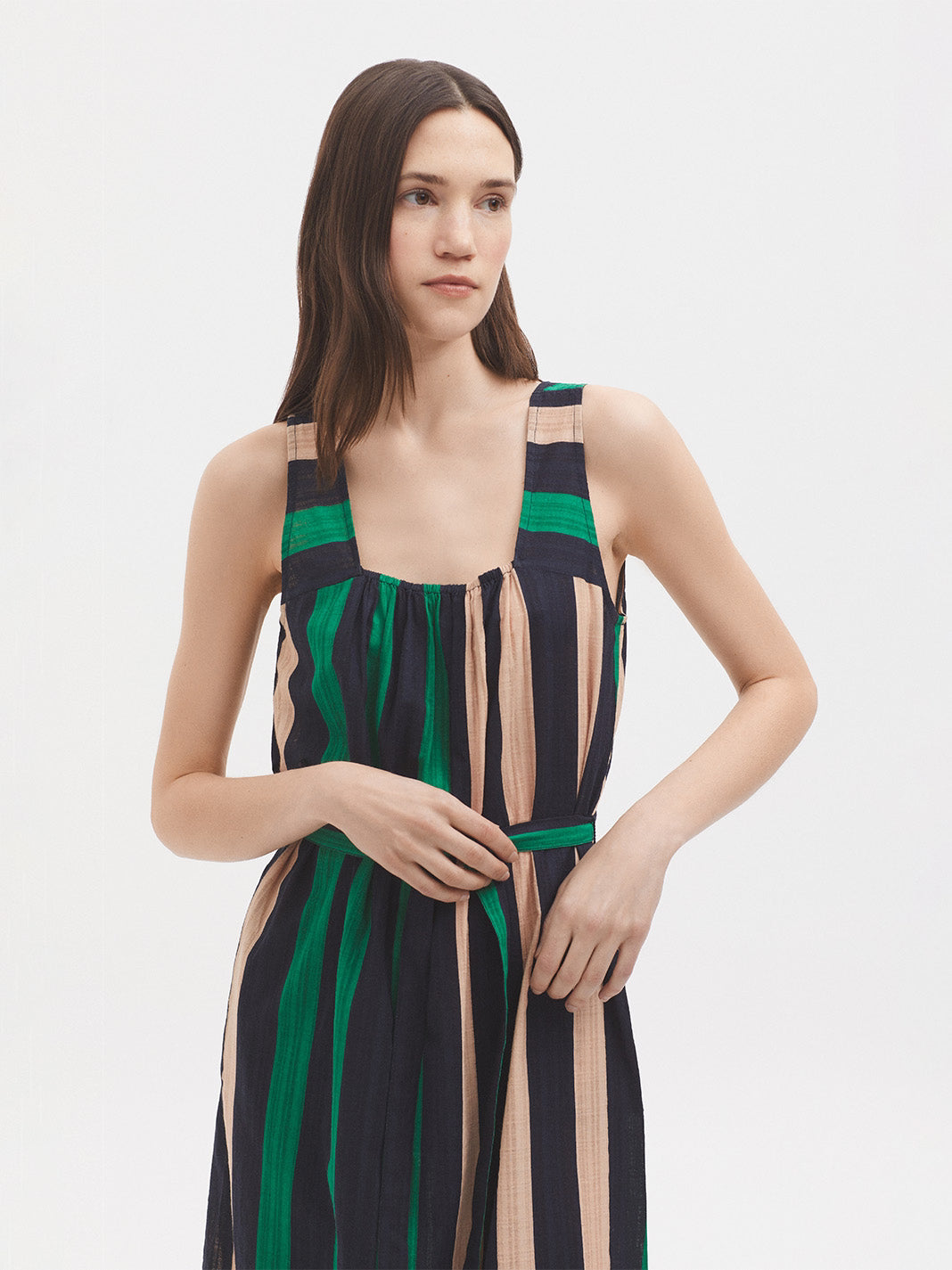 Multistripe strappy dress