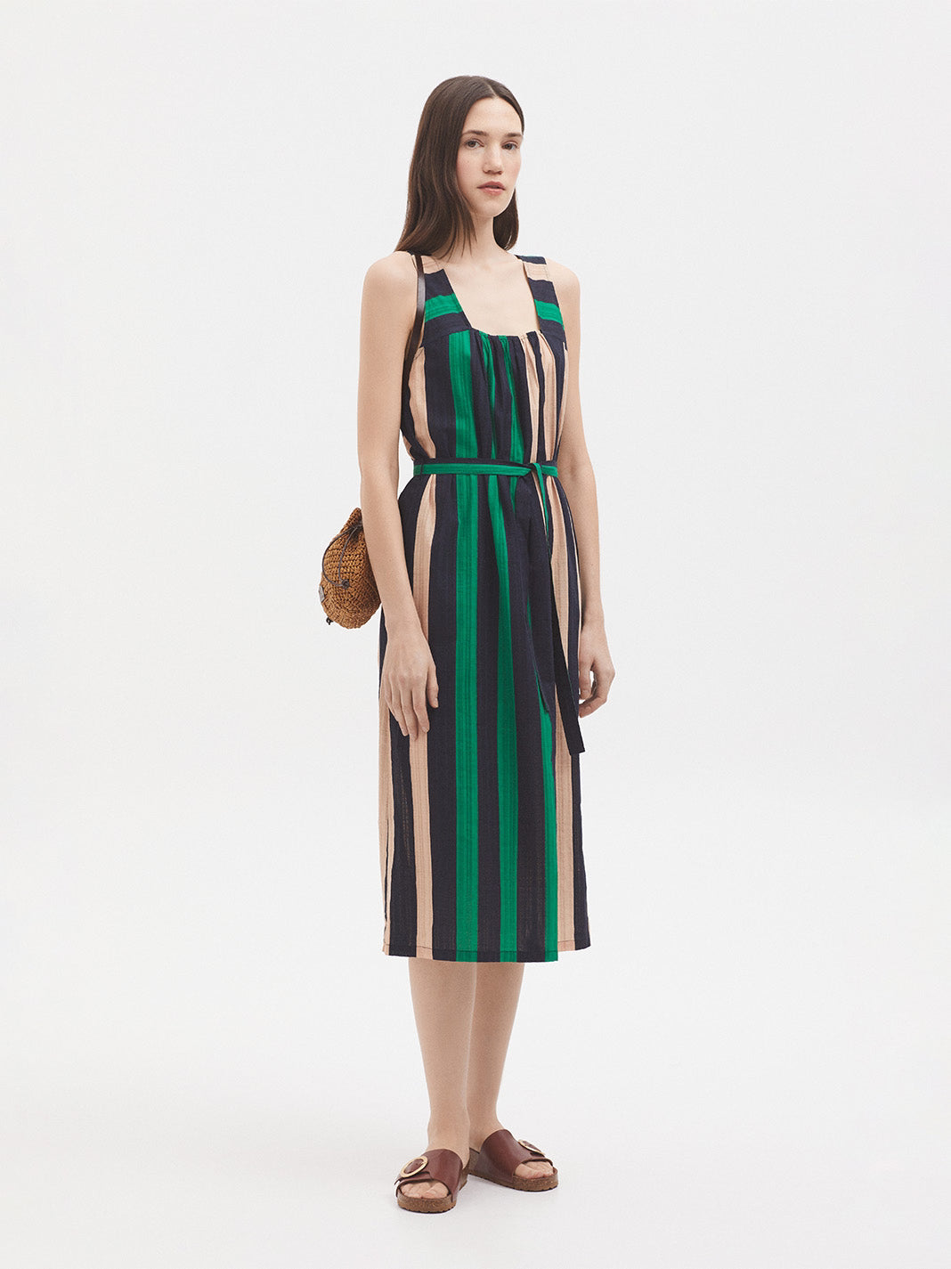 Multistripe strappy dress