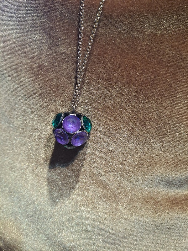 Crystal necklace purple