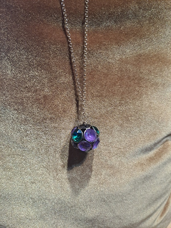 Crystal necklace purple