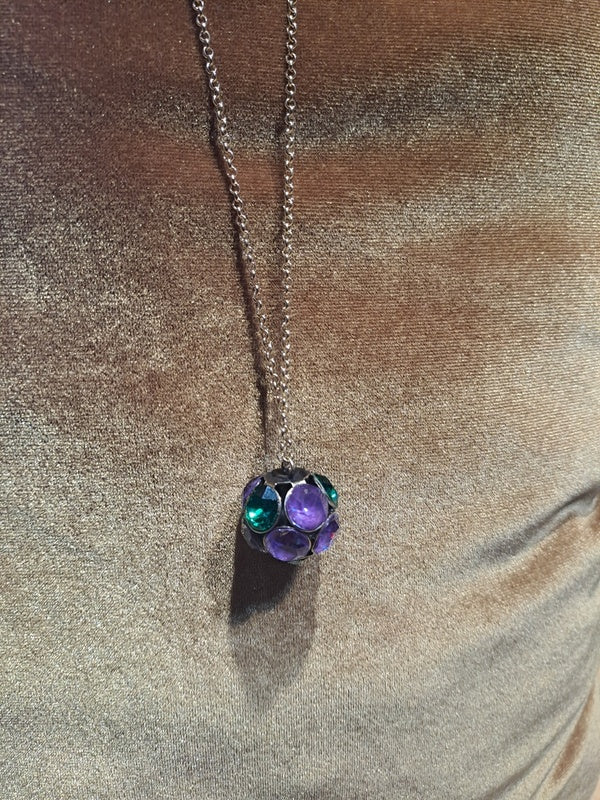 Crystal necklace purple
