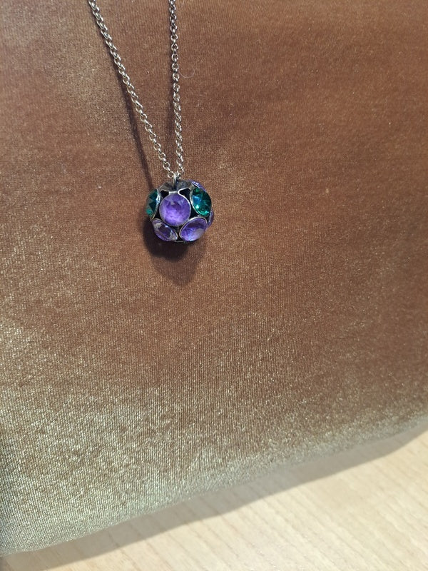 Crystal necklace purple