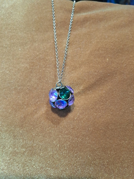 Crystal necklace purple