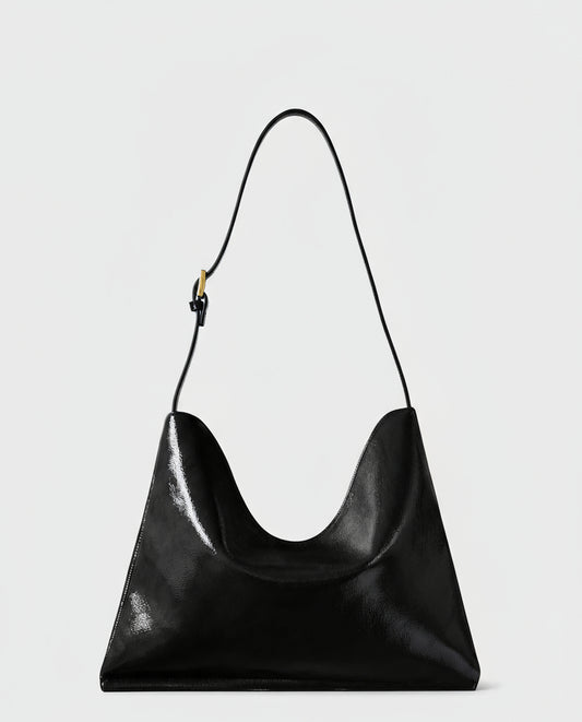 Patent shoulder bag big Black