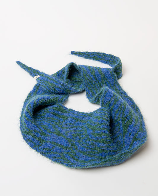 Patterned knit bandana Blue