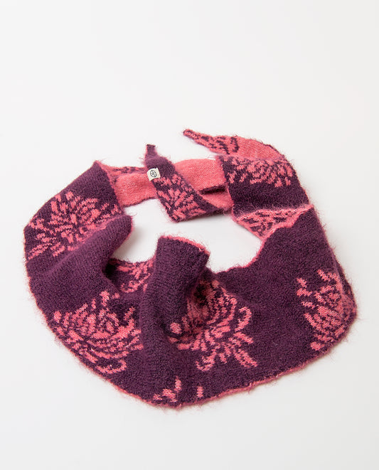 Patterned knit bandana Bordeaux