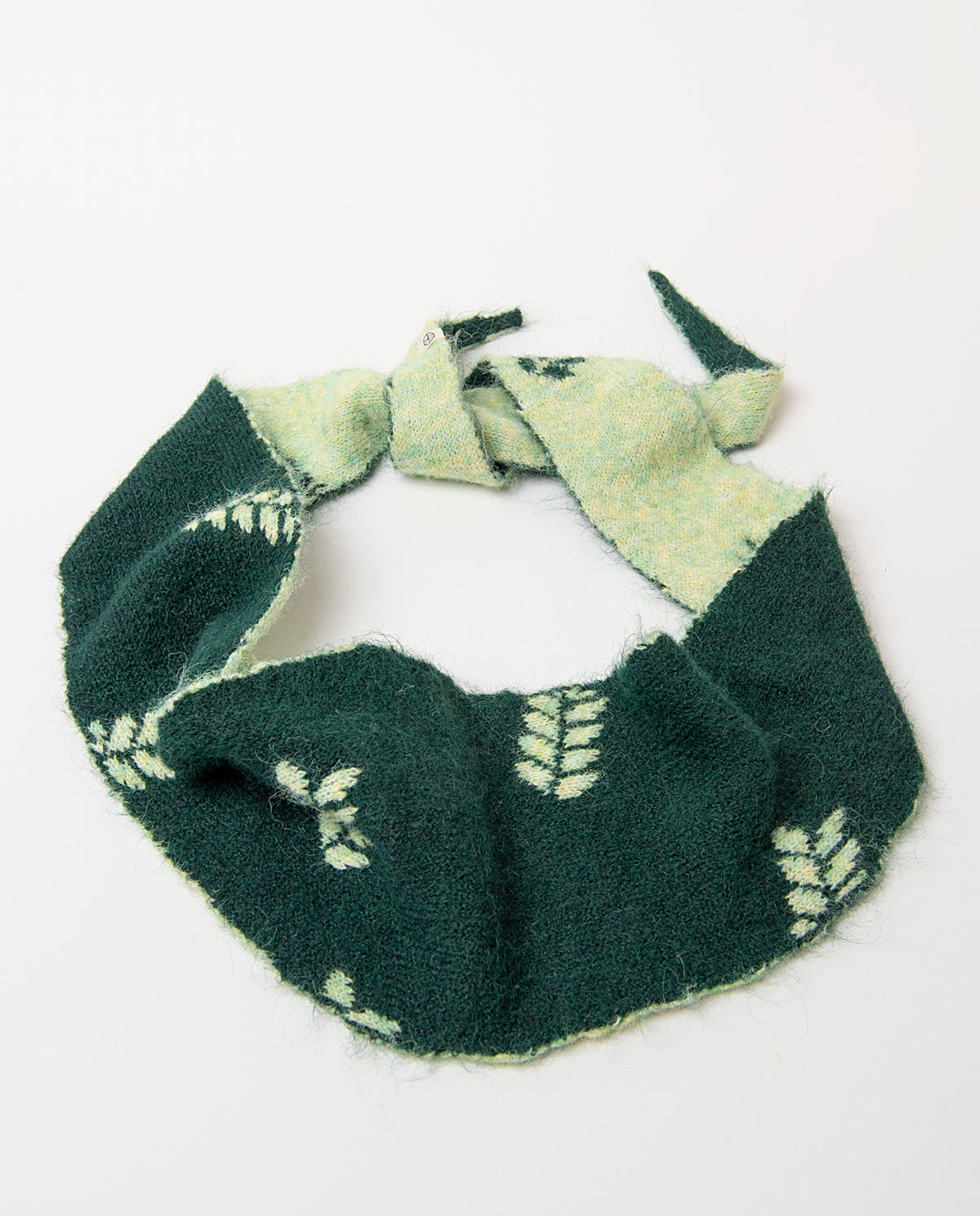 Patterned knit bandana Dark Green