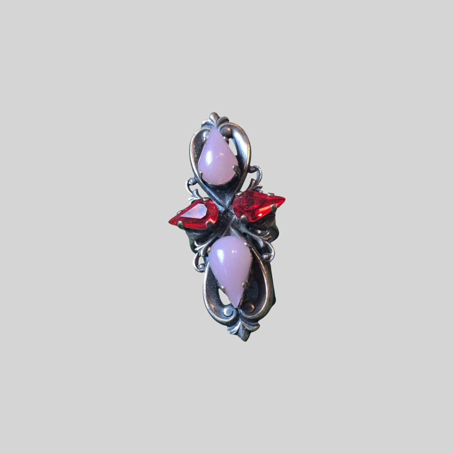 Long glass ring Pink