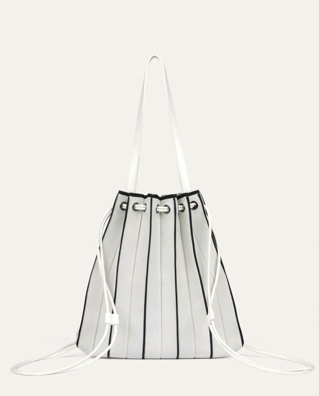 Pleated backpack White