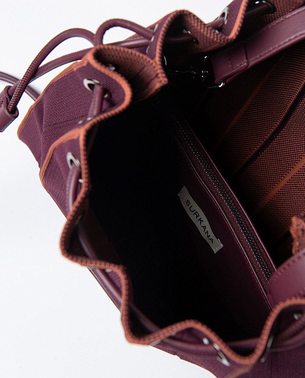 Knitted backpack-bag Burgundy