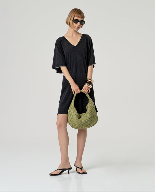 Raffia shopper bag Light Green